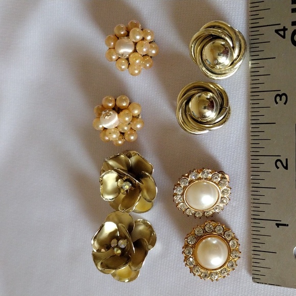 Clip On Earrings Set/4 Coro Japan and Unmarked - Picture 4 of 8